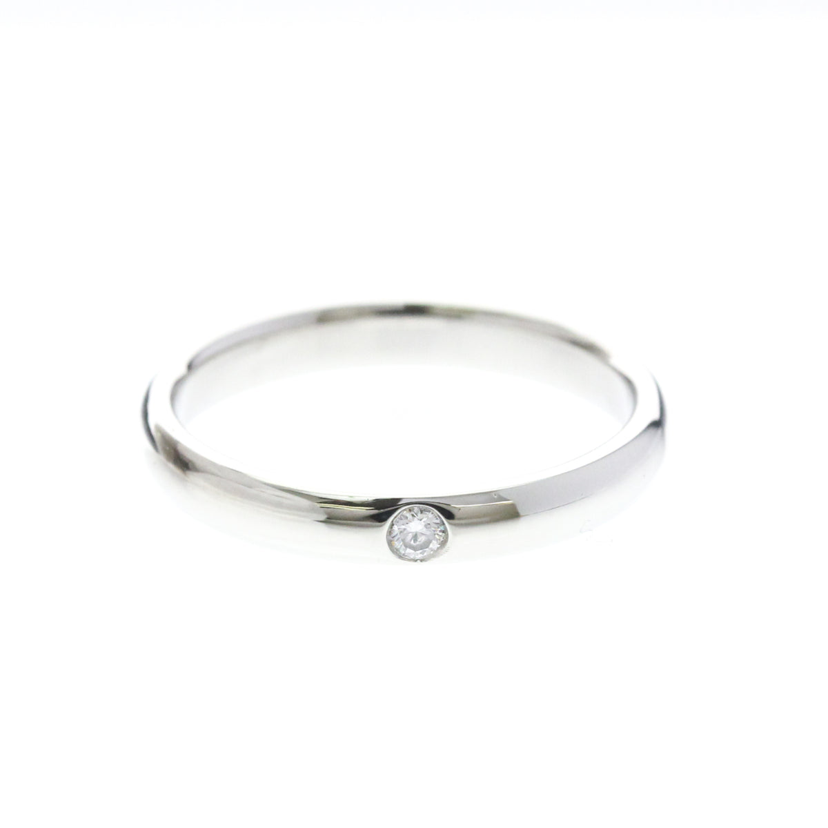 Harry Winston Single Diamond Band Platinum With Diamond Silver Platinum Ring Jewelry (Pre-Owned)