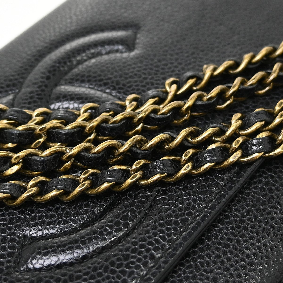 Chanel Wallet On Chain Caviar Black Leather Clutche & Pouche Bag (Pre-Owned)