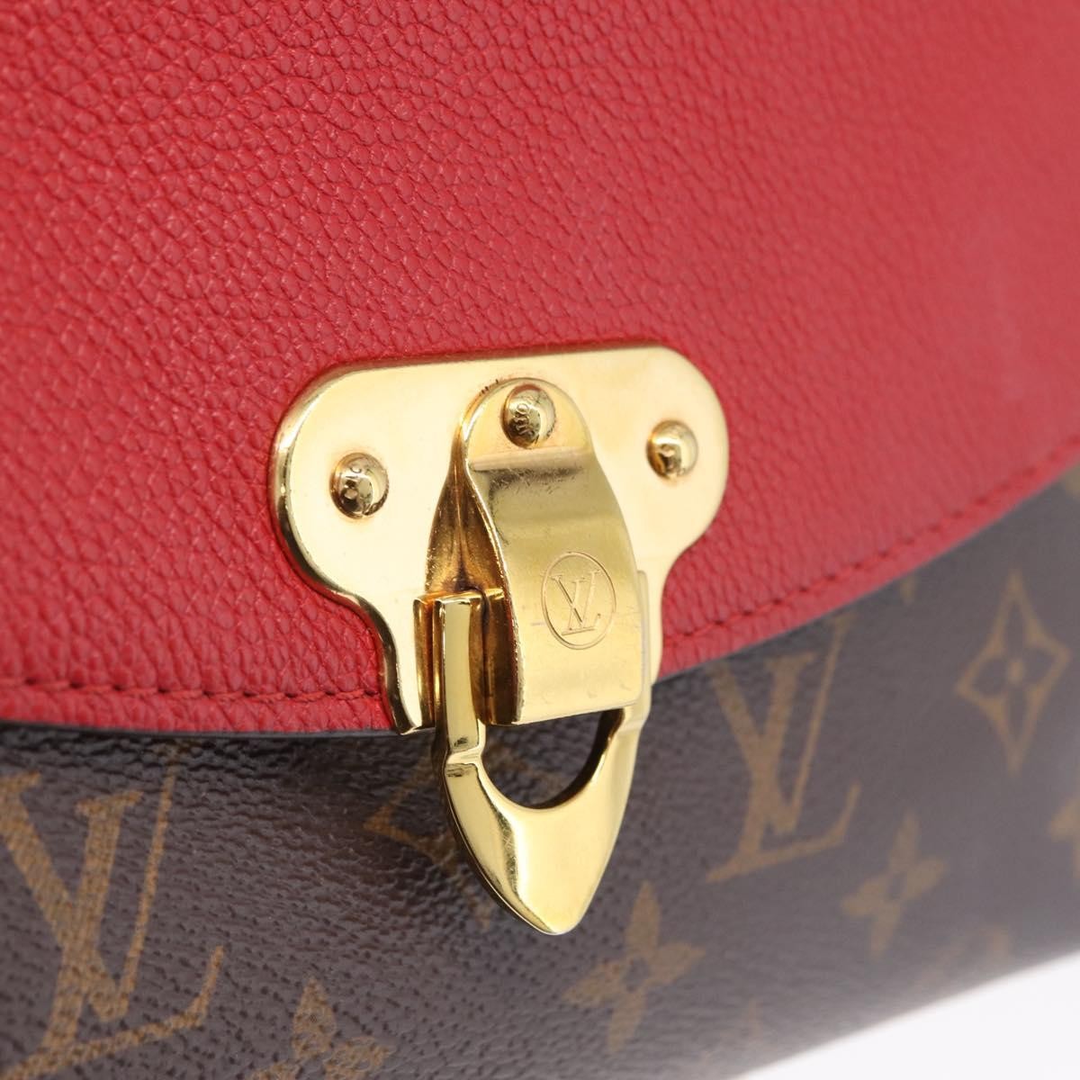 Louis Vuitton Saint Placide Monogram Canvas And Leather Brown Canvas Handbag (Pre-Owned)