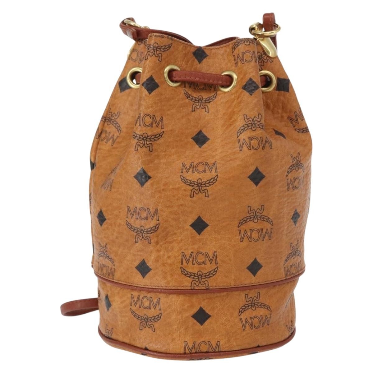 MCM Visetos Canvas And Leather Brown Canvas Shoulder Bag Bag (Pre-Owned)