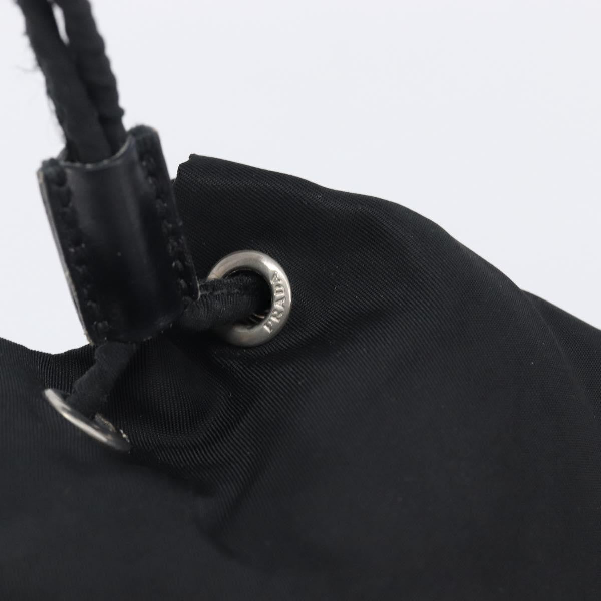 Prada Vela Drawstring Bucket Wristlet Tessuto Black Nylon Clutche & Pouche Bag (Pre-Owned)