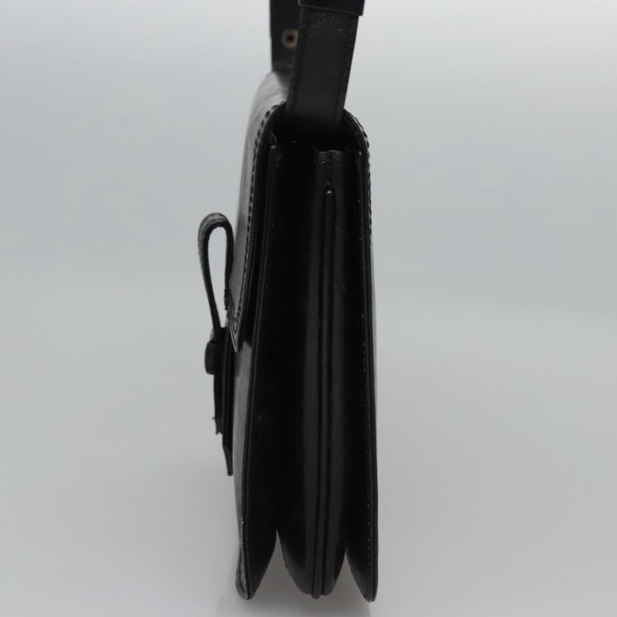 Saint Laurent Vintage Leather Black Leather Handbag (Pre-Owned)