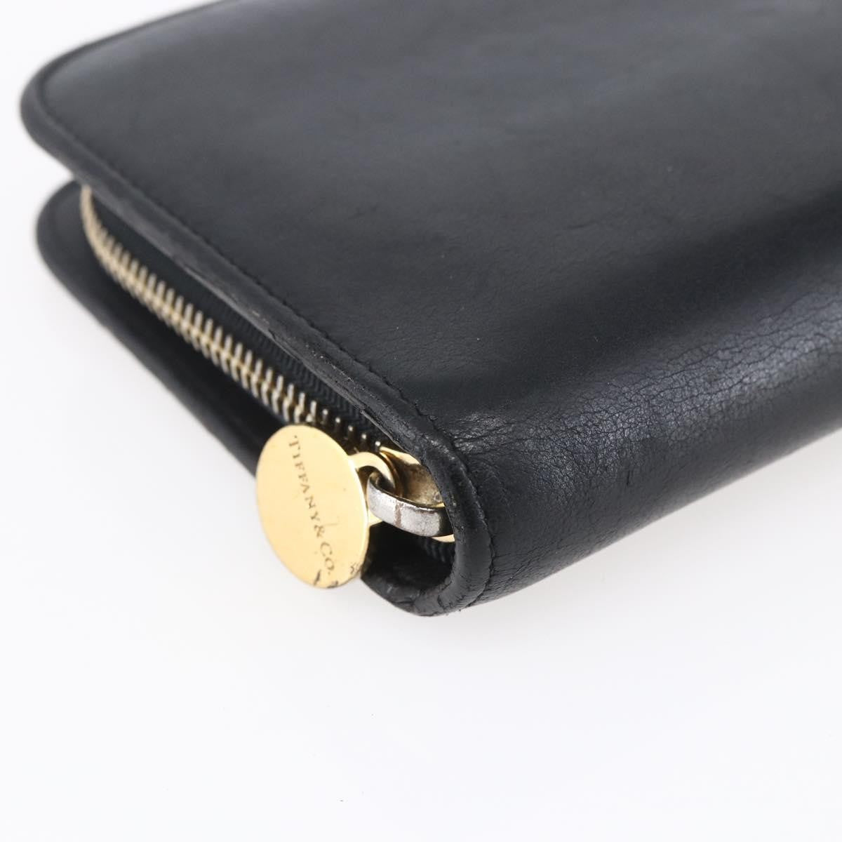 Tiffany & Co. Zip Around Leather Black Leather Wallets Accessory (Pre-Owned)
