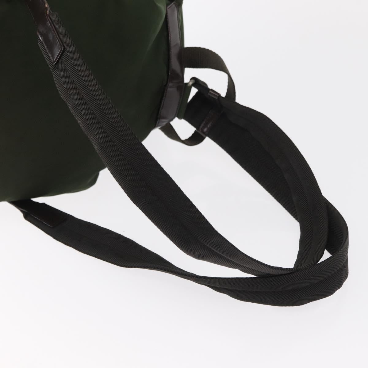 Prada Double Front Pocket Tessuto Khaki Nylon Backpack Bag (Pre-Owned)