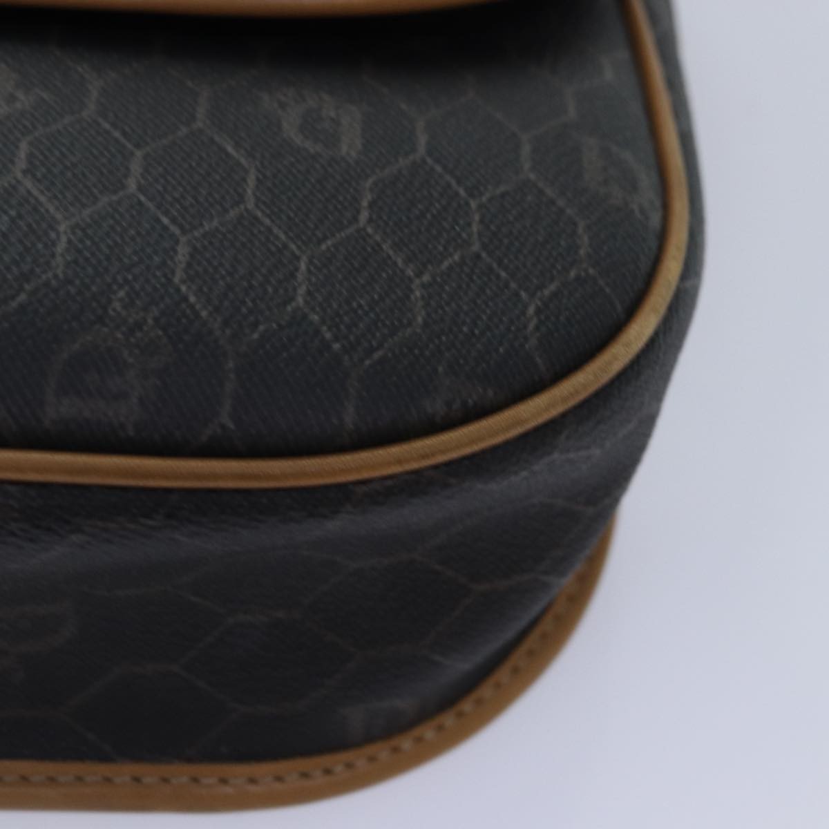Christian Dior Vintage Honeycomb Canvas And Leather Black Canvas Shoulder Bag Bag (Pre-Owned)