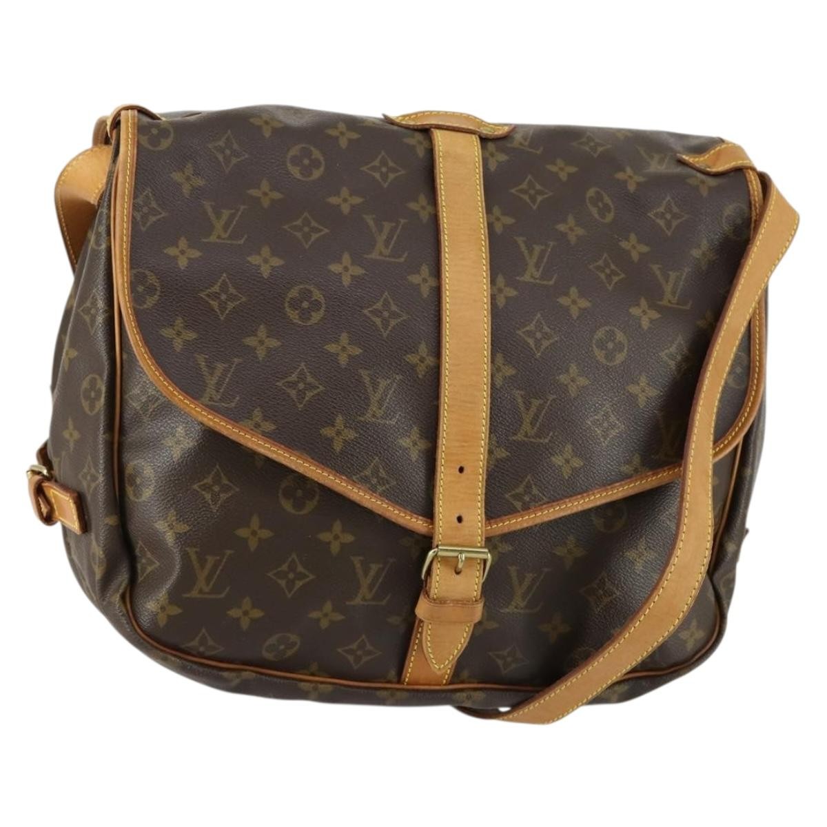 Louis Vuitton Saumur Monogram Canvas Brown Canvas Shoulder Bag Bag (Pre-Owned)