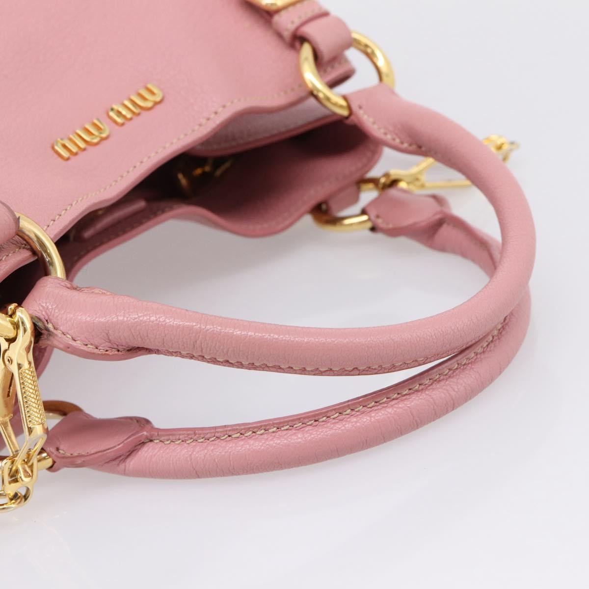 Miu Miu Madras Convertible Leather Pink Leather Tote Bag Bag (Pre-Owned)