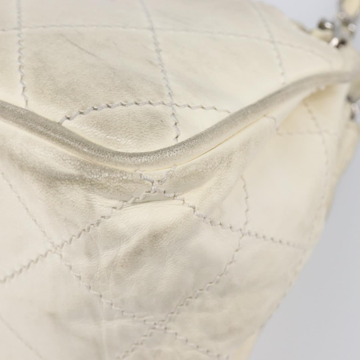 Chanel Mademoiselle Lock Accordion Flap Quilted Lambskin Beige Leather Handbag (Pre-Owned)