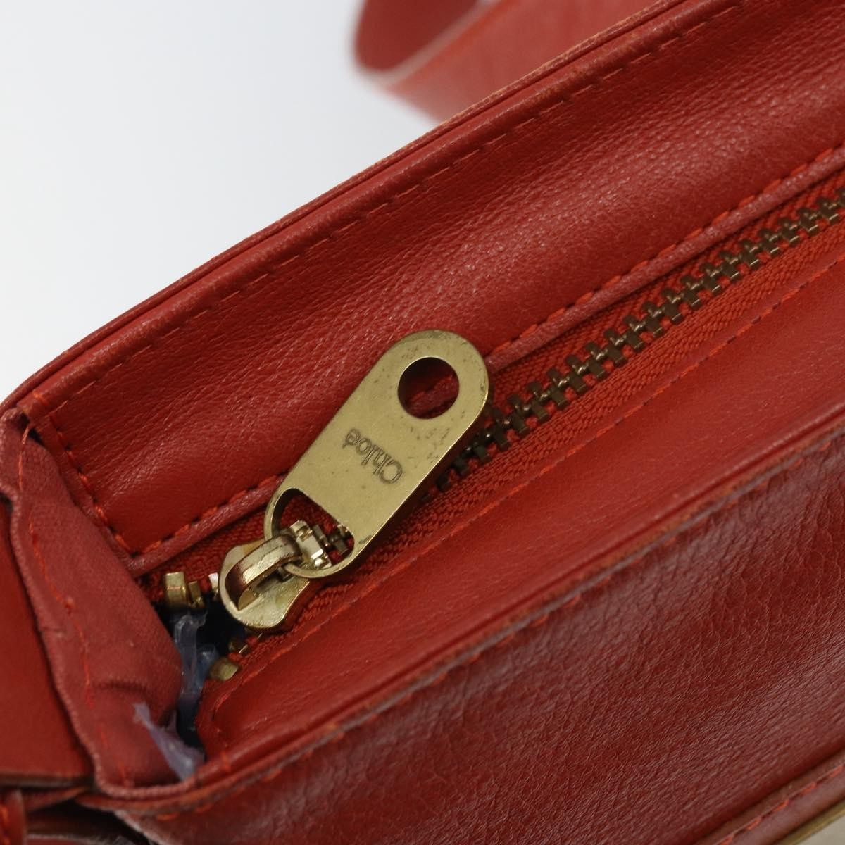 Chloe Vintage Leather Orange Leather Shoulder Bag Bag (Pre-Owned)