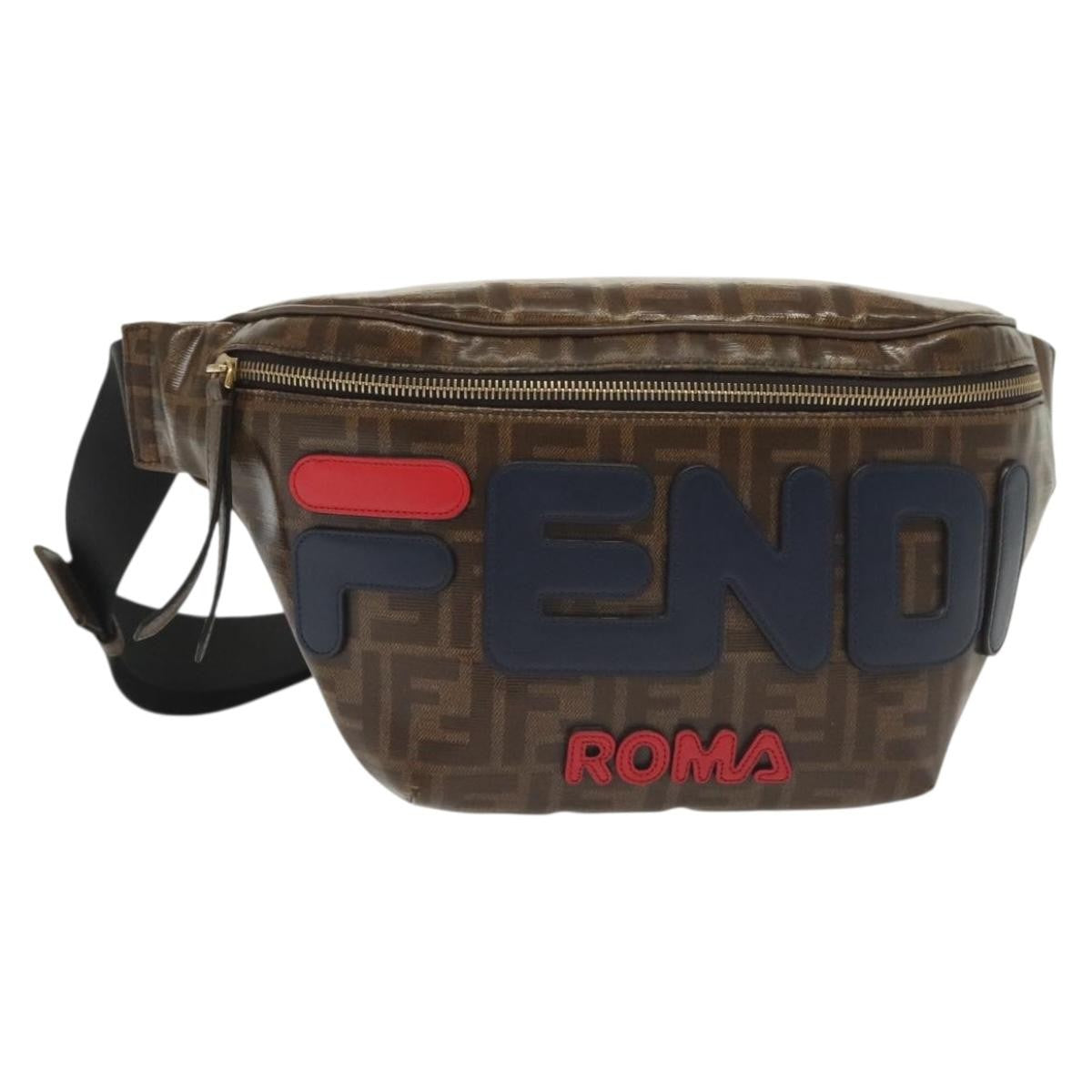 Fendi Mania Logo Waist Zucca Coated Canvas Brown Canvas Clutche & Pouche Bag (Pre-Owned)