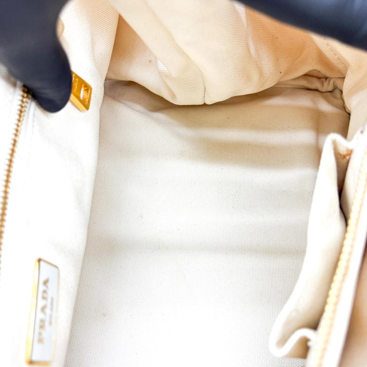 Prada Canapa Canvas Beige Canvas Tote Bag Bag (Pre-Owned)