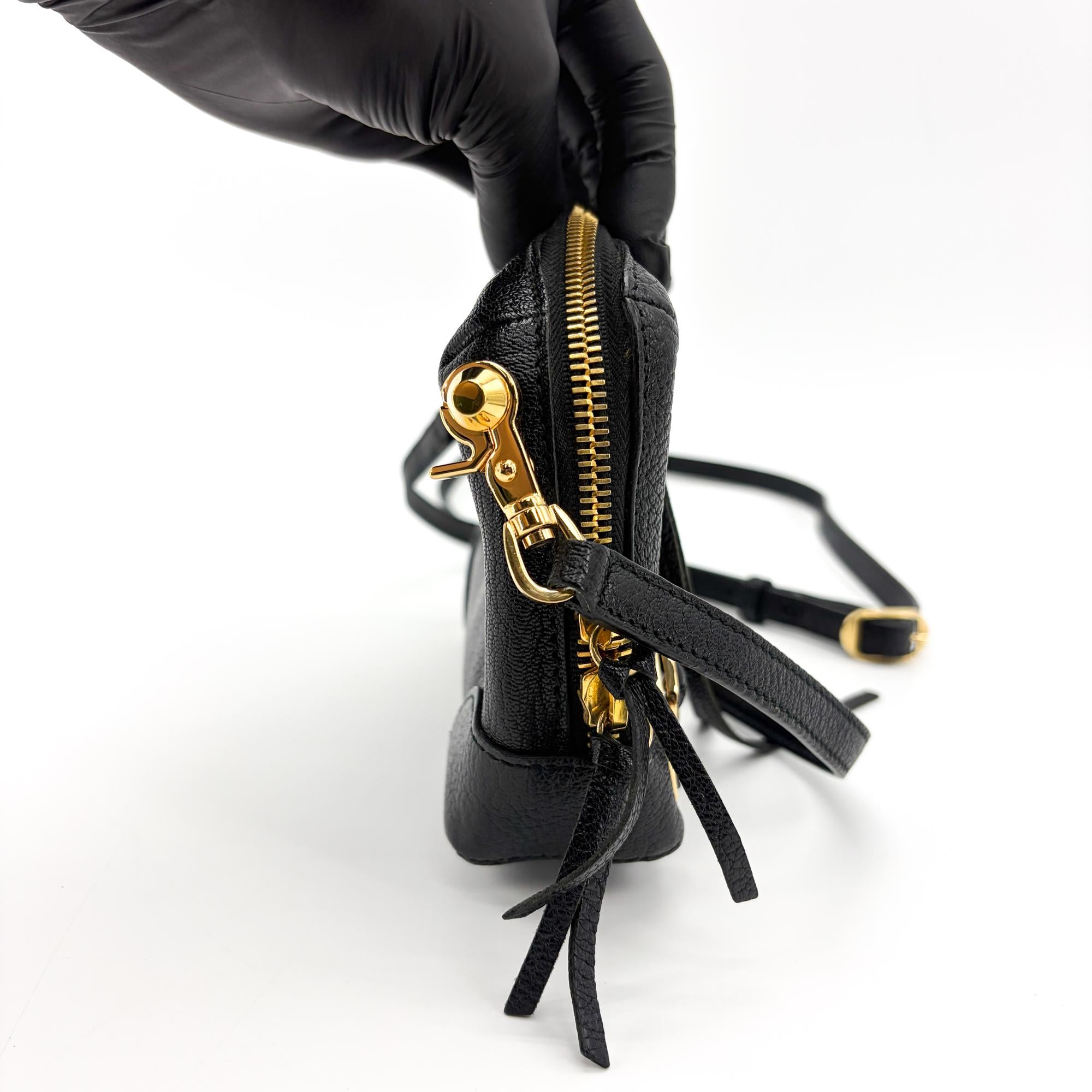 Balenciaga Classic Studs Chain Reporter Leather Black Leather Crossbody Bag Bag (Pre-Owned)