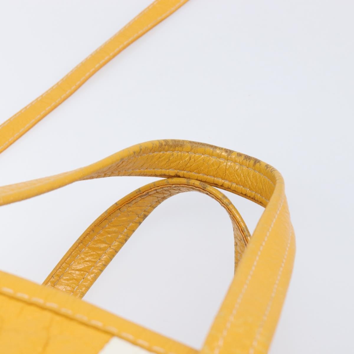 Balenciaga Bazar Leather Yellow Leather Tote Bag Bag (Pre-Owned)