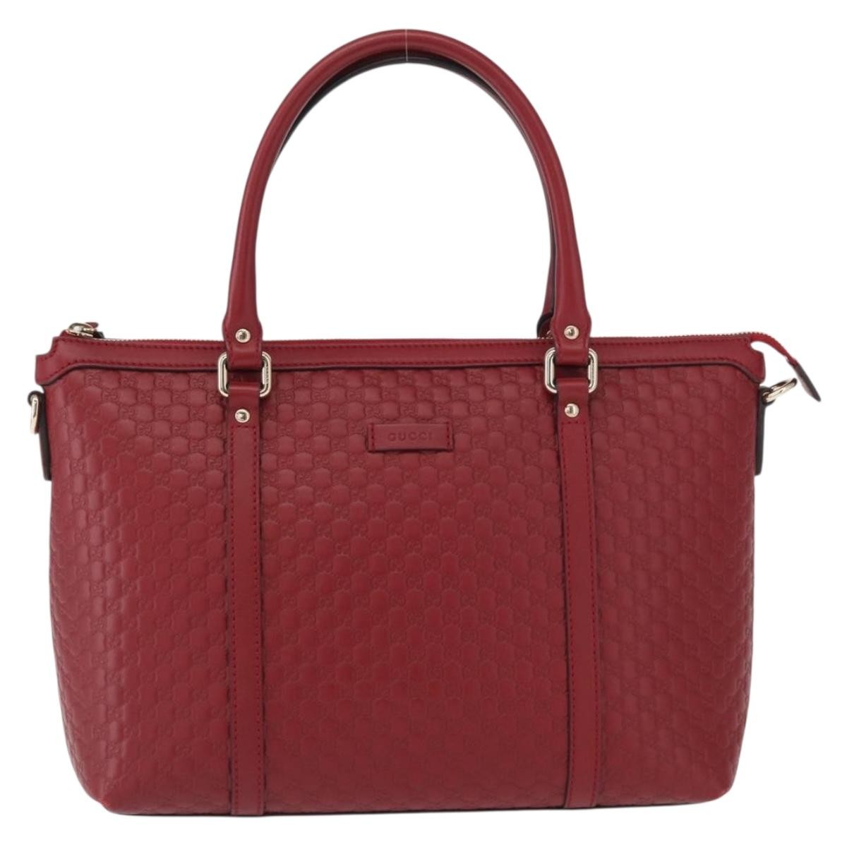 Gucci Margaux Microguccissima Leather Red Leather Tote Bag Bag (Pre-Owned)