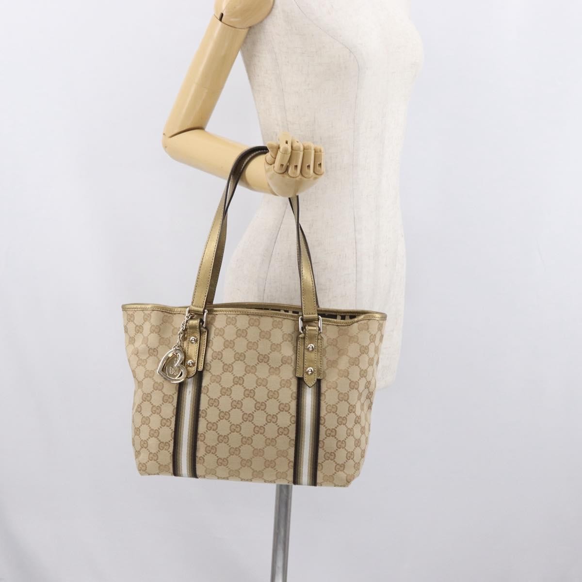 Gucci Jolicoeur Gg Canvas Beige Canvas Tote Bag Bag (Pre-Owned)