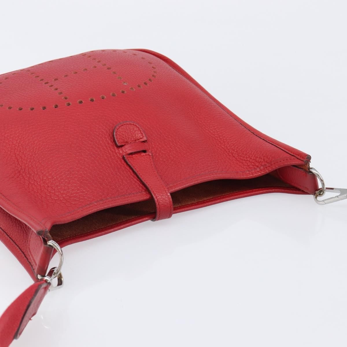 Hermes Evelyne Bag Gen Iii Clemence Red Leather Shoulder Bag Bag (Pre-Owned)
