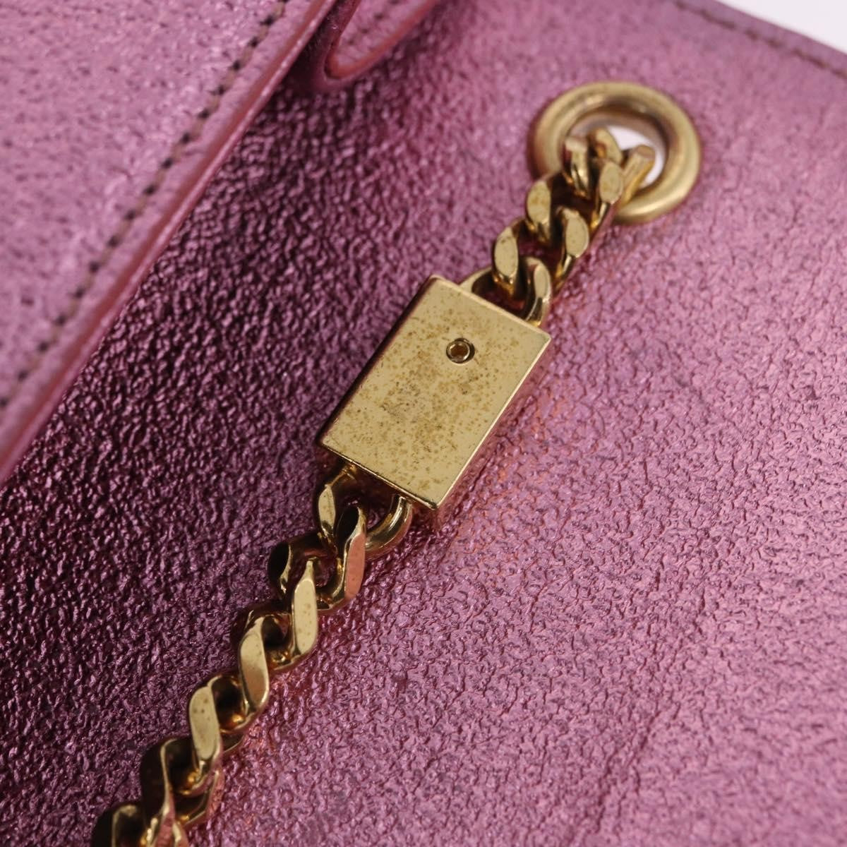 Saint Laurent Classic Monogram Metallic Leather Pink Leather Crossbody Bag Bag (Pre-Owned)