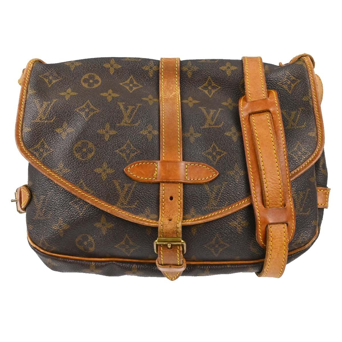 Louis Vuitton Saumur Monogram Canvas Brown Canvas Shoulder Bag Bag (Pre-Owned)