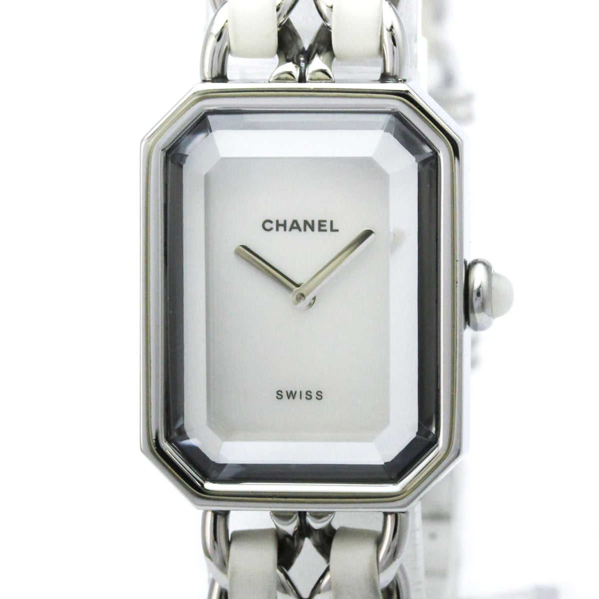 Chanel Premiere Rock Quartz Stainless Steel And Leather With Mother Of Pearl Watch (Pre-Owned)