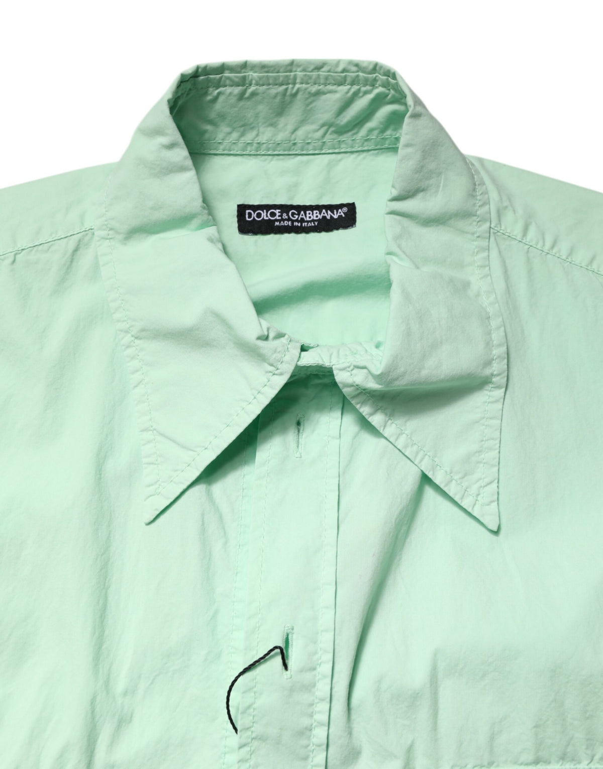 Dolce & Gabbana Green Cotton Short Sleeves Men Casual Men's Shirt (Pre-Owned)