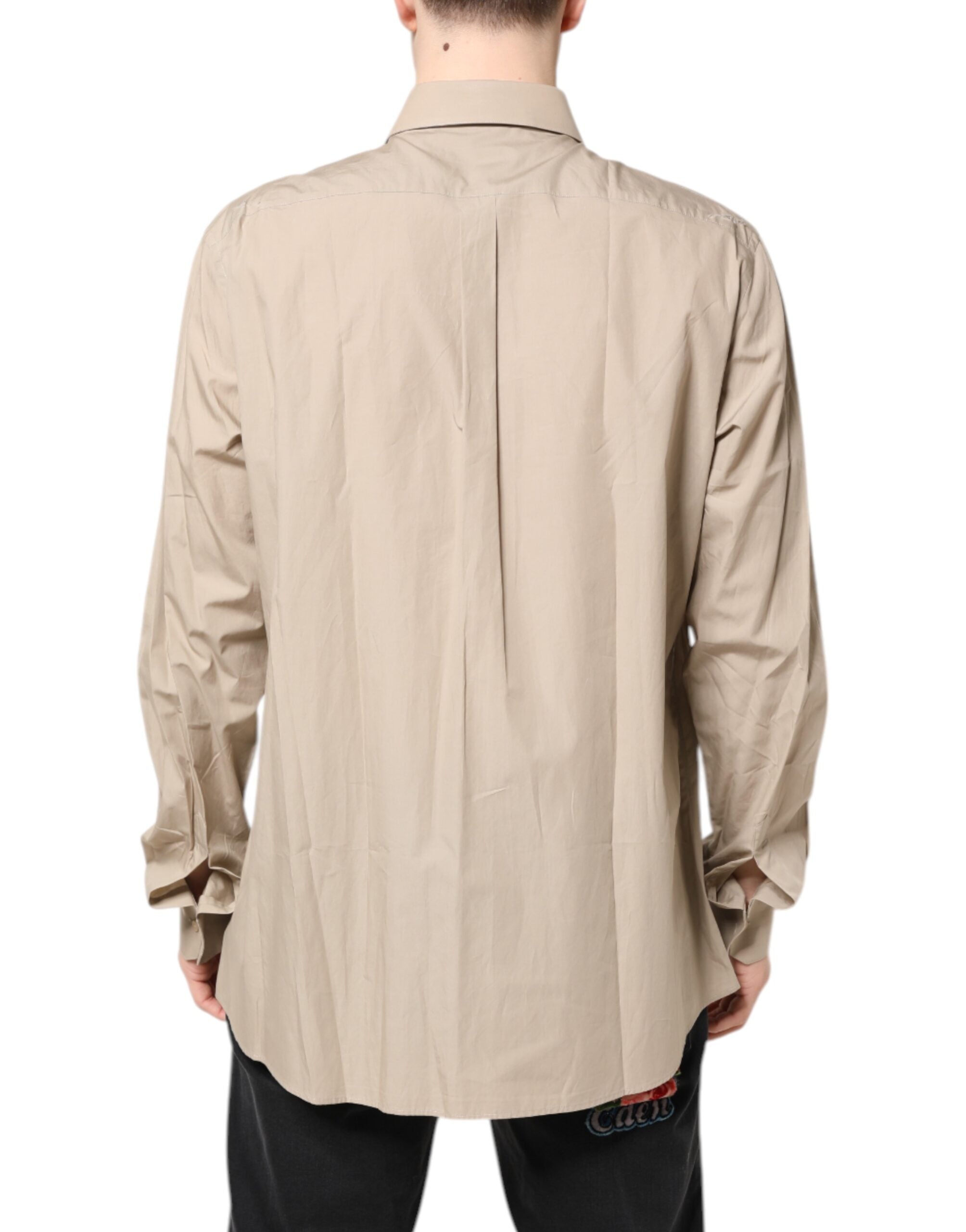 Dolce & Gabbana Beige Pin Up Print MARTINI Men Casual Men's Shirt