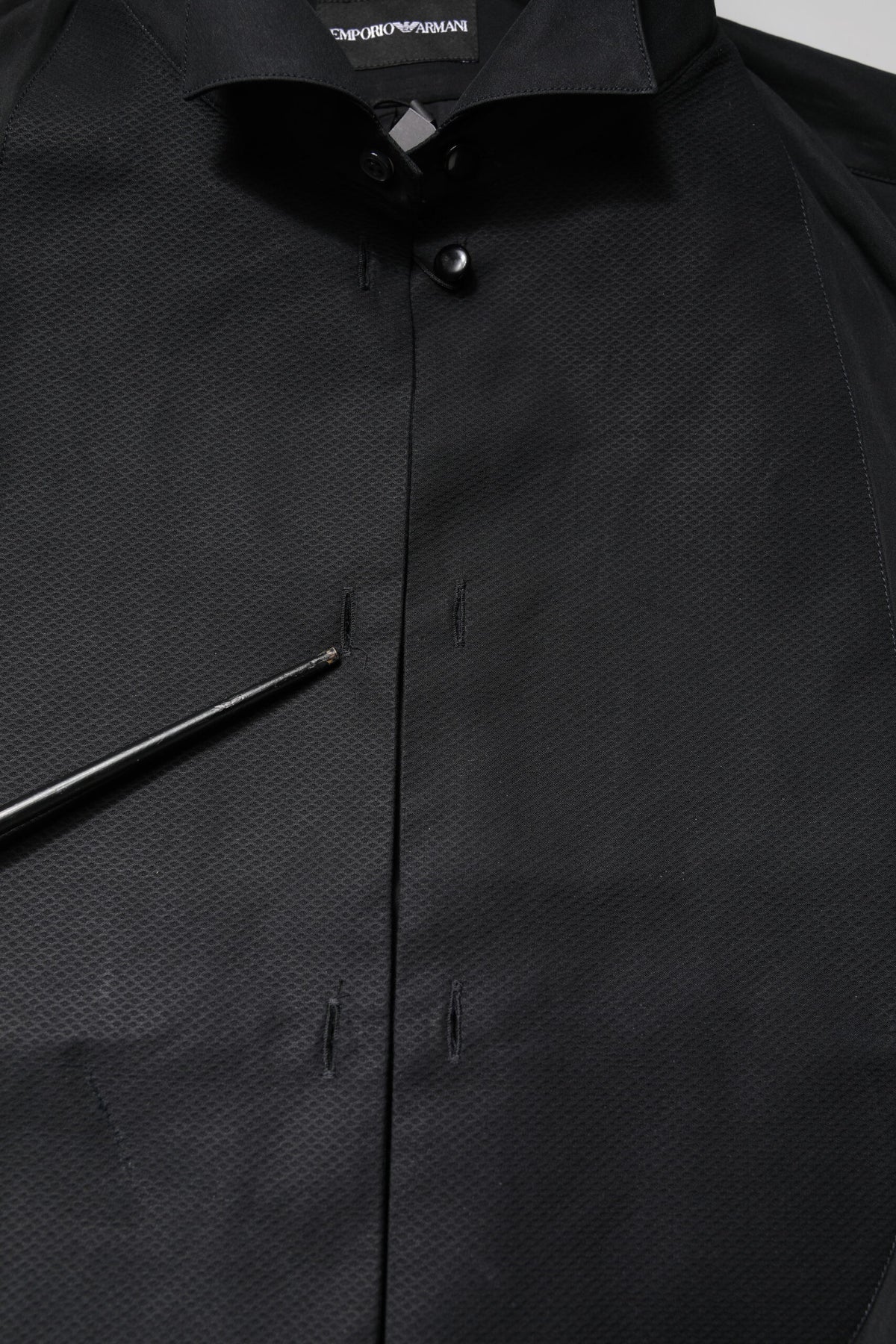 Emporio Armani Black Cotton Long Sleeves Formal Dress Men's Shirt (Pre-Owned)