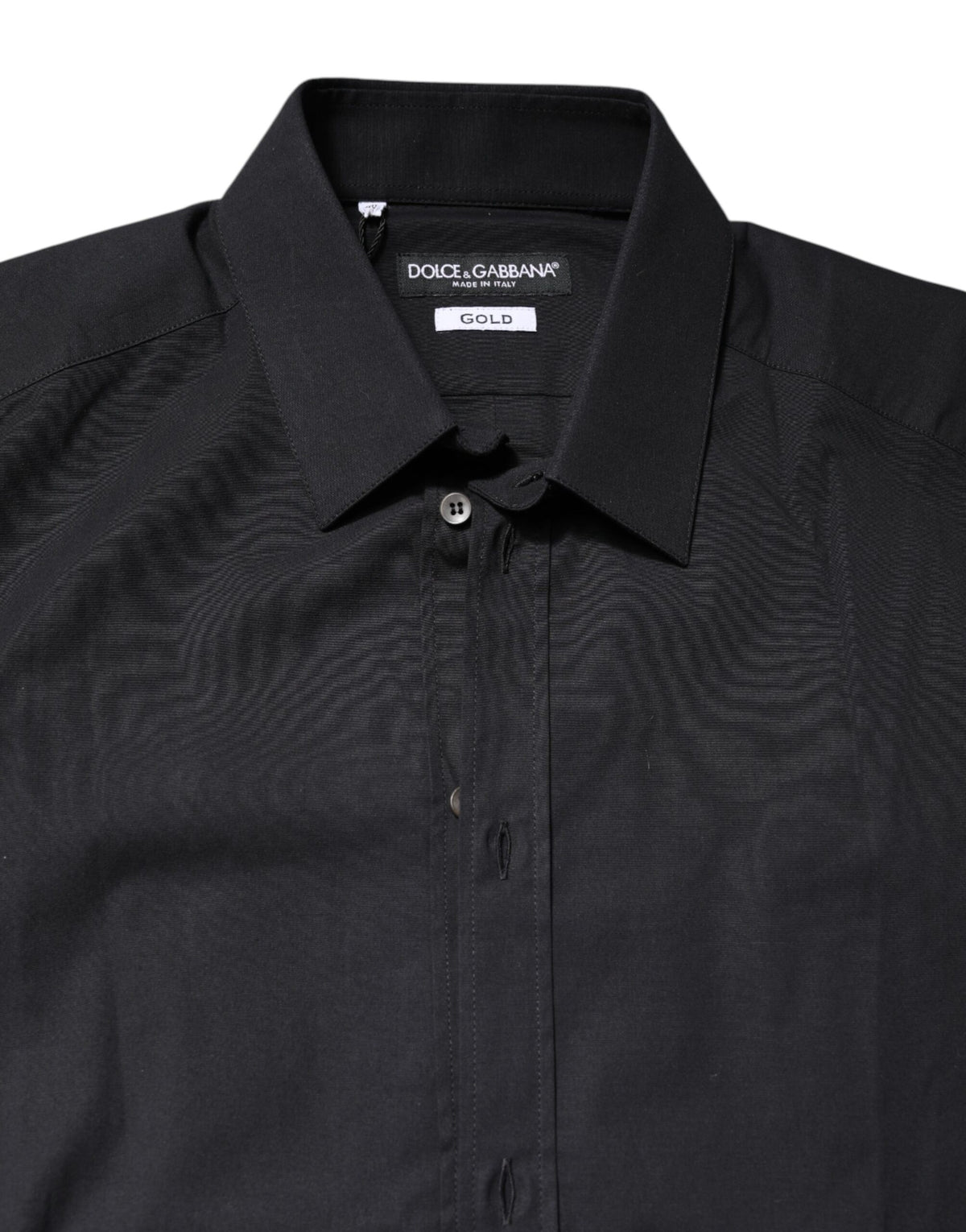 Dolce & Gabbana Black GOLD Cotton Long Sleeves Dress Men's Shirt (Pre-Owned)