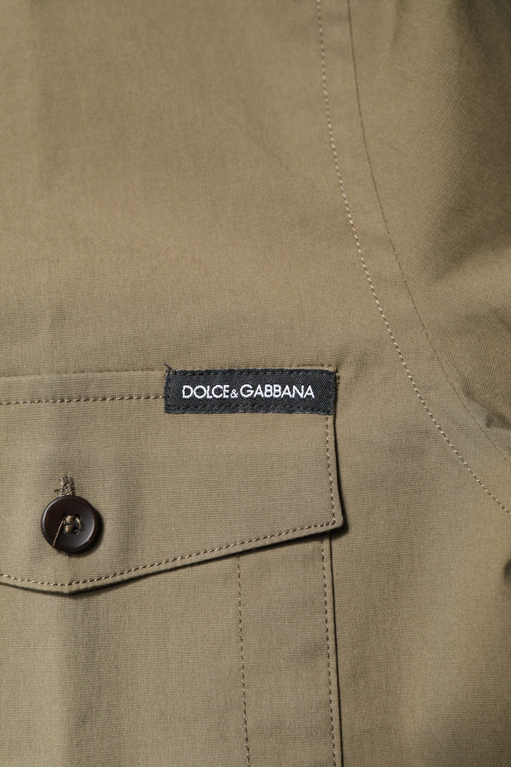 Dolce & Gabbana Brown Cotton Stretch Casual Long Sleeves Men's Shirt