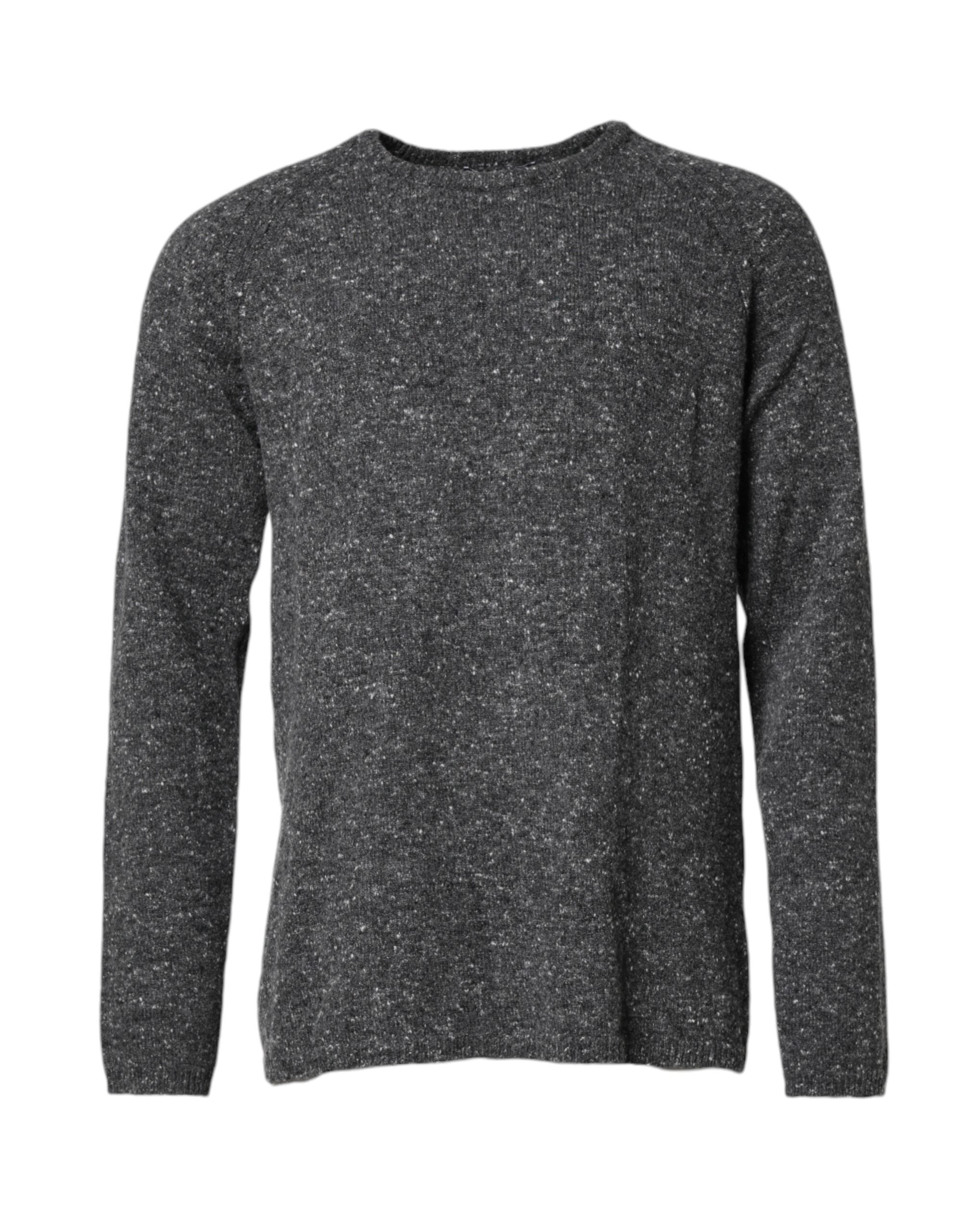 Dolce & Gabbana Gray Wool Knitted Round Neck Pullover Men's Sweater