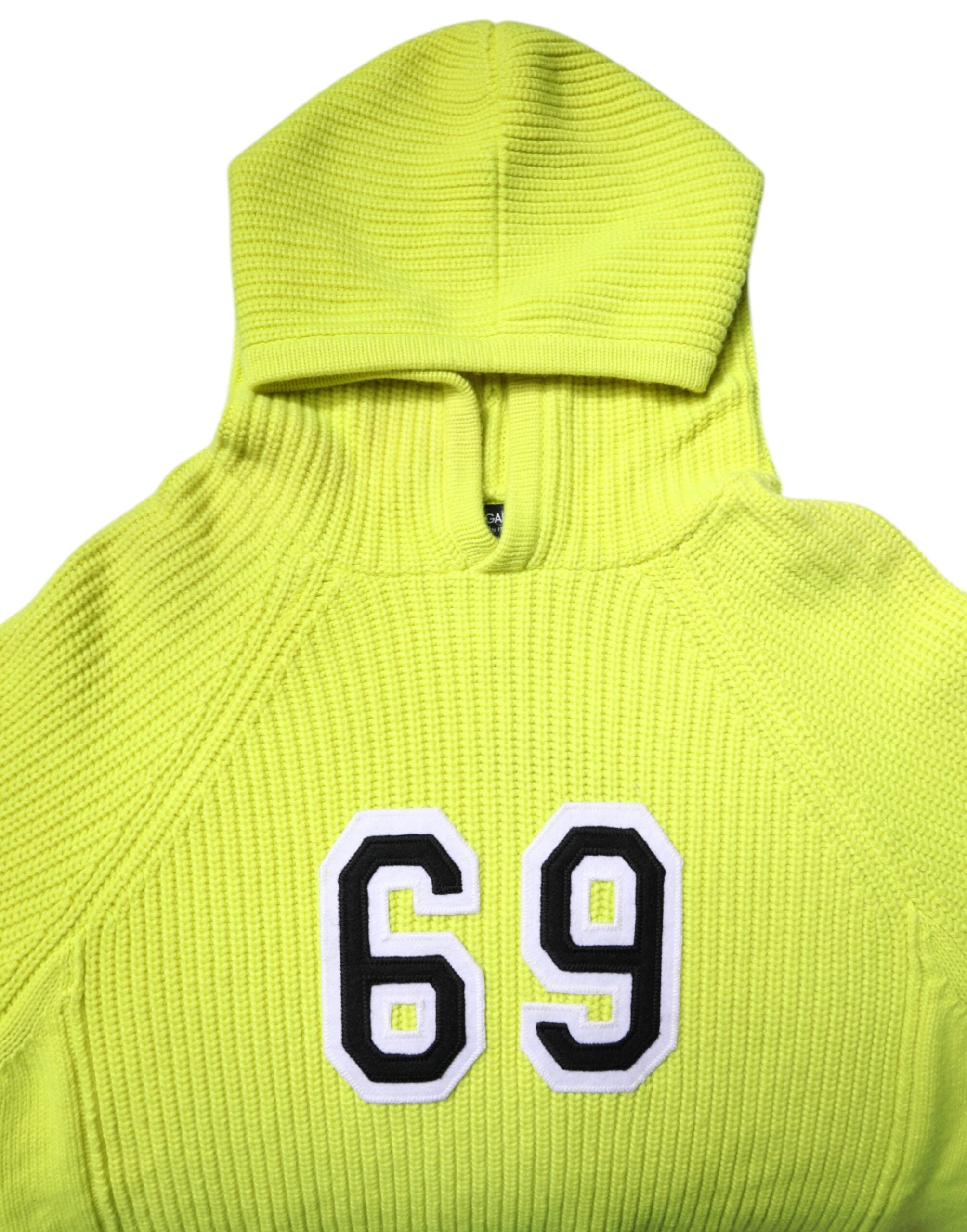 Dolce & Gabbana Green 69 Knit Hooded Men Pullover Men's Sweater