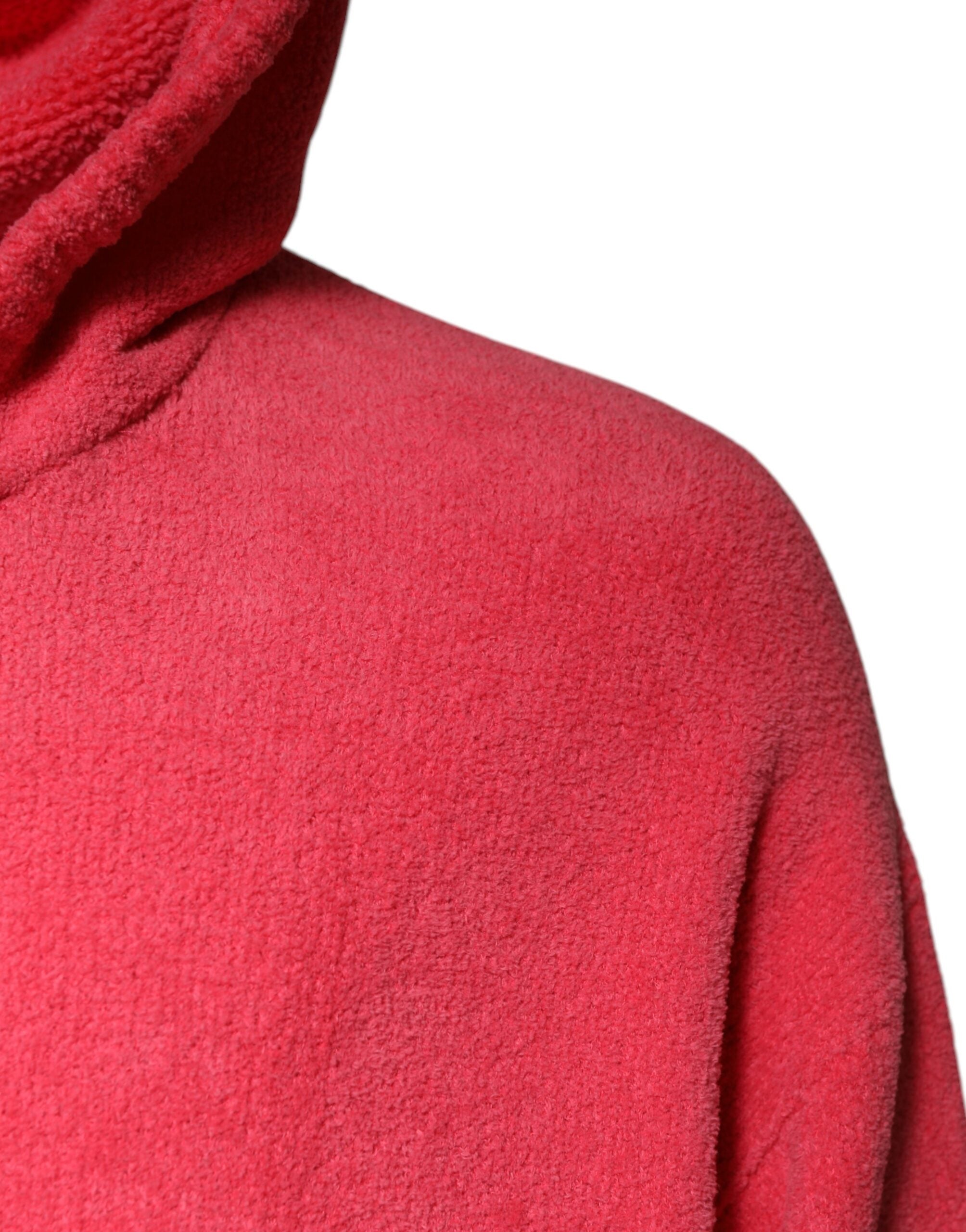 Dolce & Gabbana Red Cotton Knit Hooded Men Pullover Men's Sweater