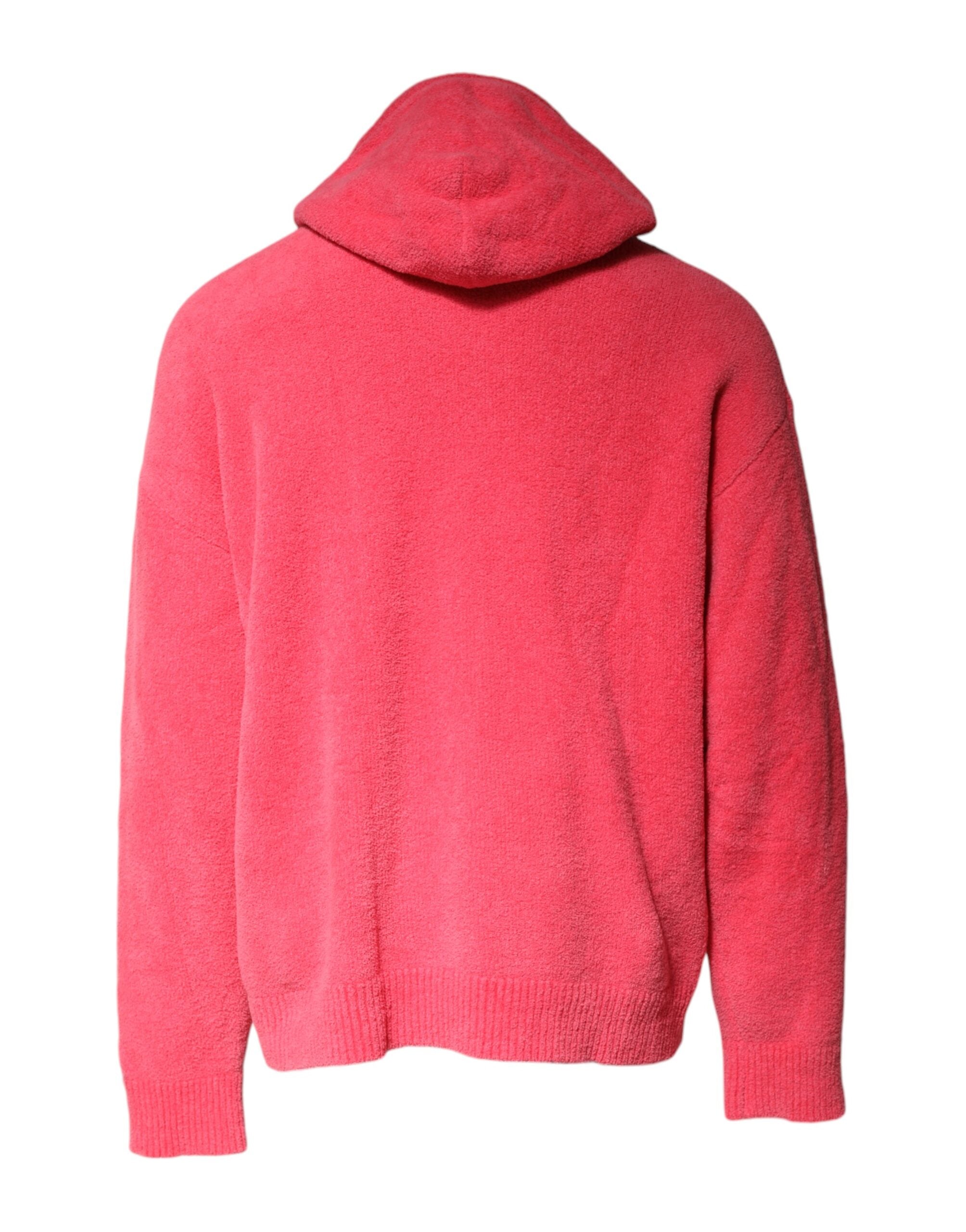 Dolce & Gabbana Red Cotton Knit Hooded Men Pullover Men's Sweater