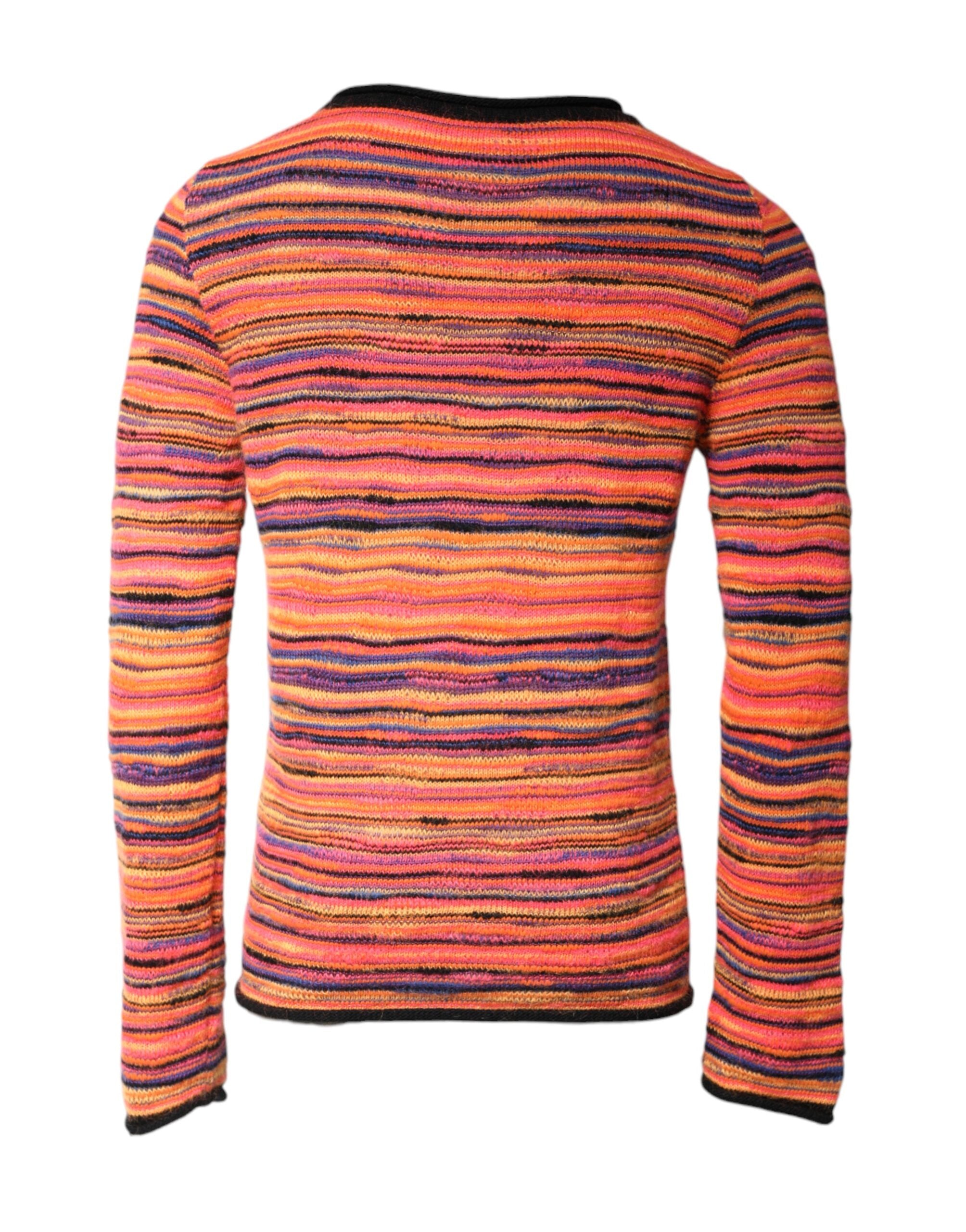 Dolce & Gabbana Multicolor Wool DGLogo Knit Pullover Men's Sweater