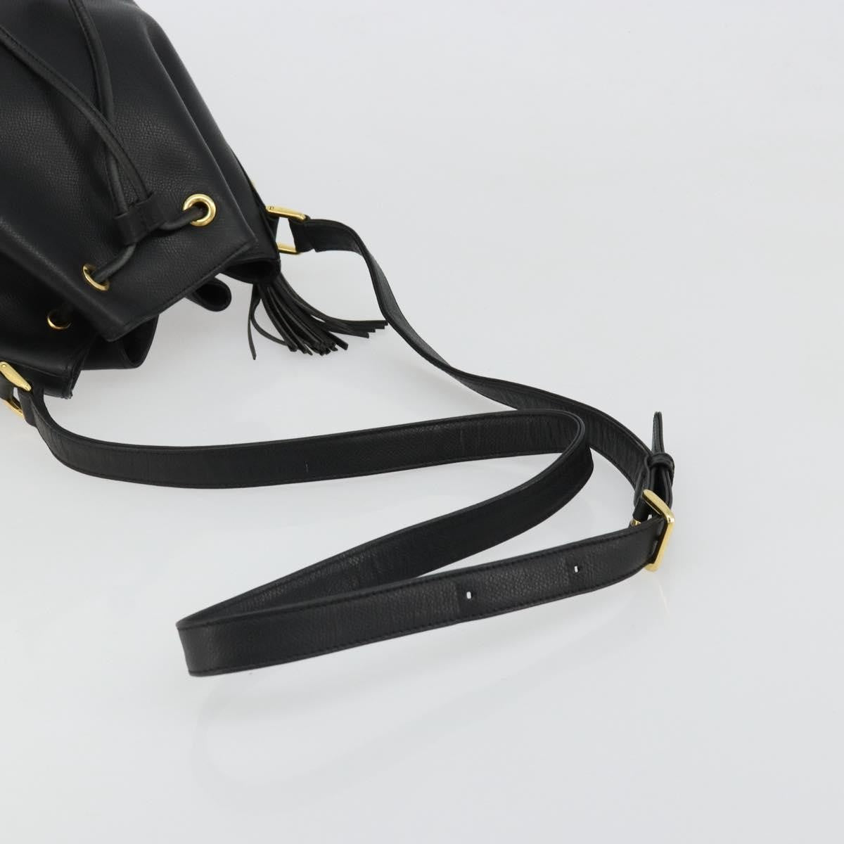 Valentino Garavani Vintage Leather Black Leather Shoulder Bag Bag (Pre-Owned)