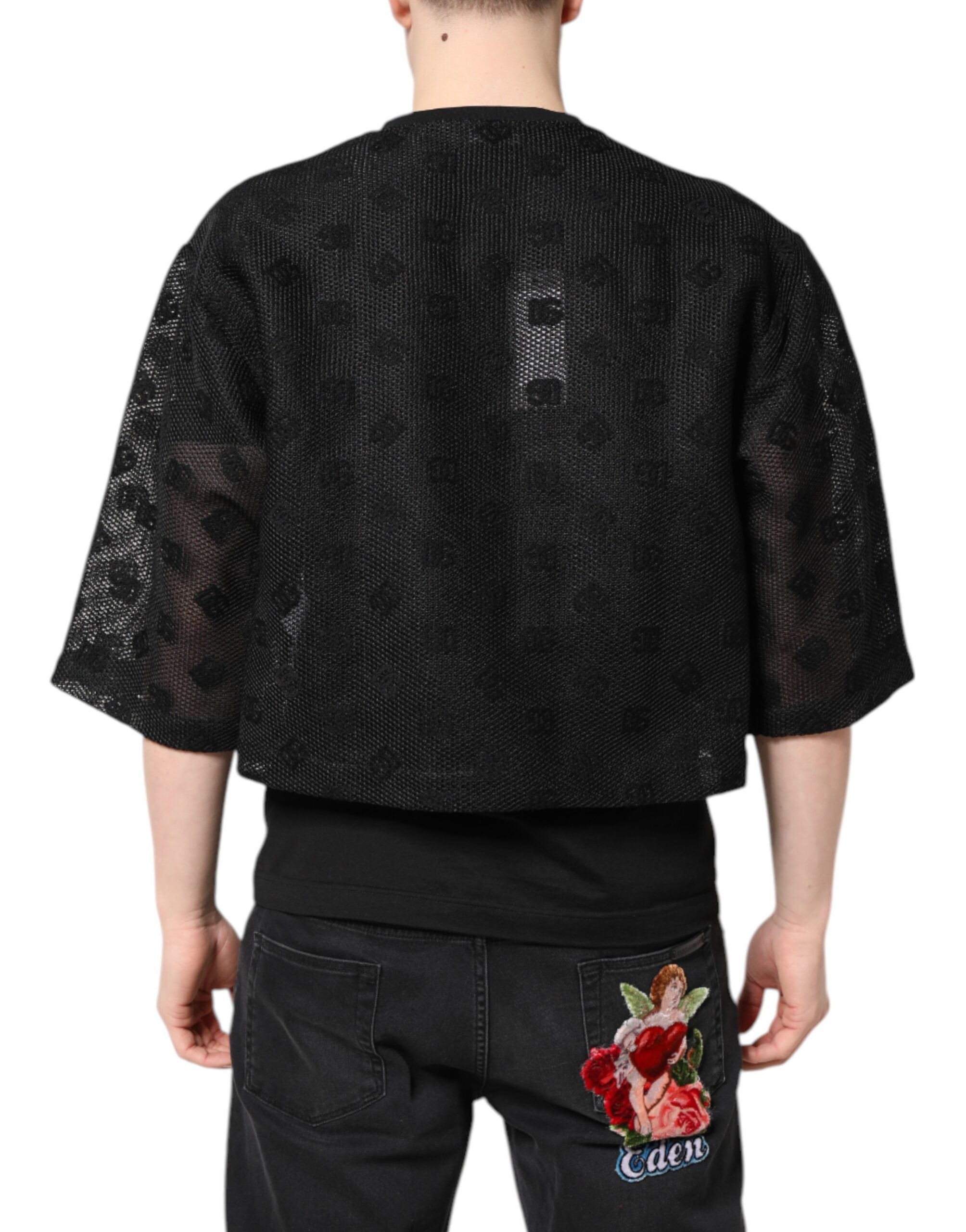 Dolce & Gabbana Black See Through Logo Short Sleeves Men's T-shirt
