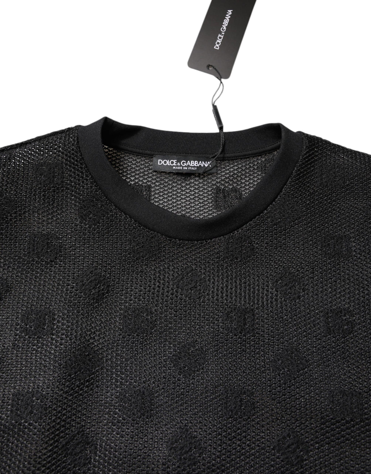 Dolce & Gabbana Black See Through Logo Short Sleeves Men's T-shirt
