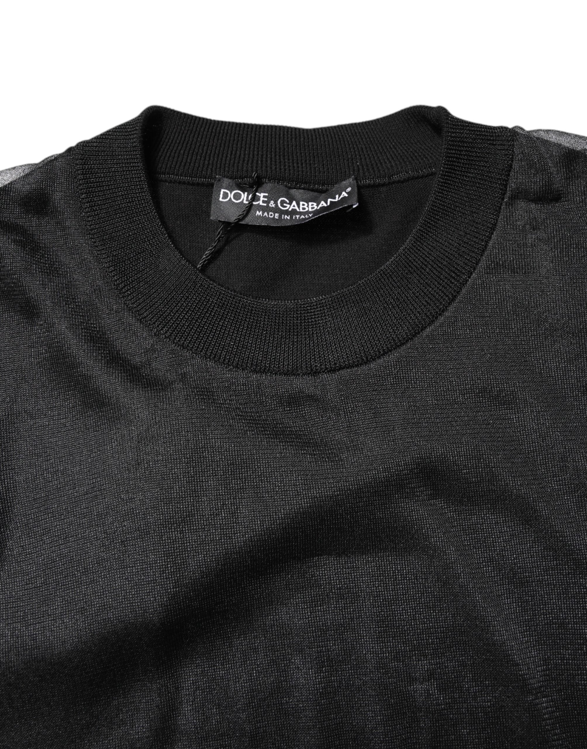 Dolce & Gabbana Black Logo Knitted Crewneck Pullover Men's Sweater (Pre-Owned)