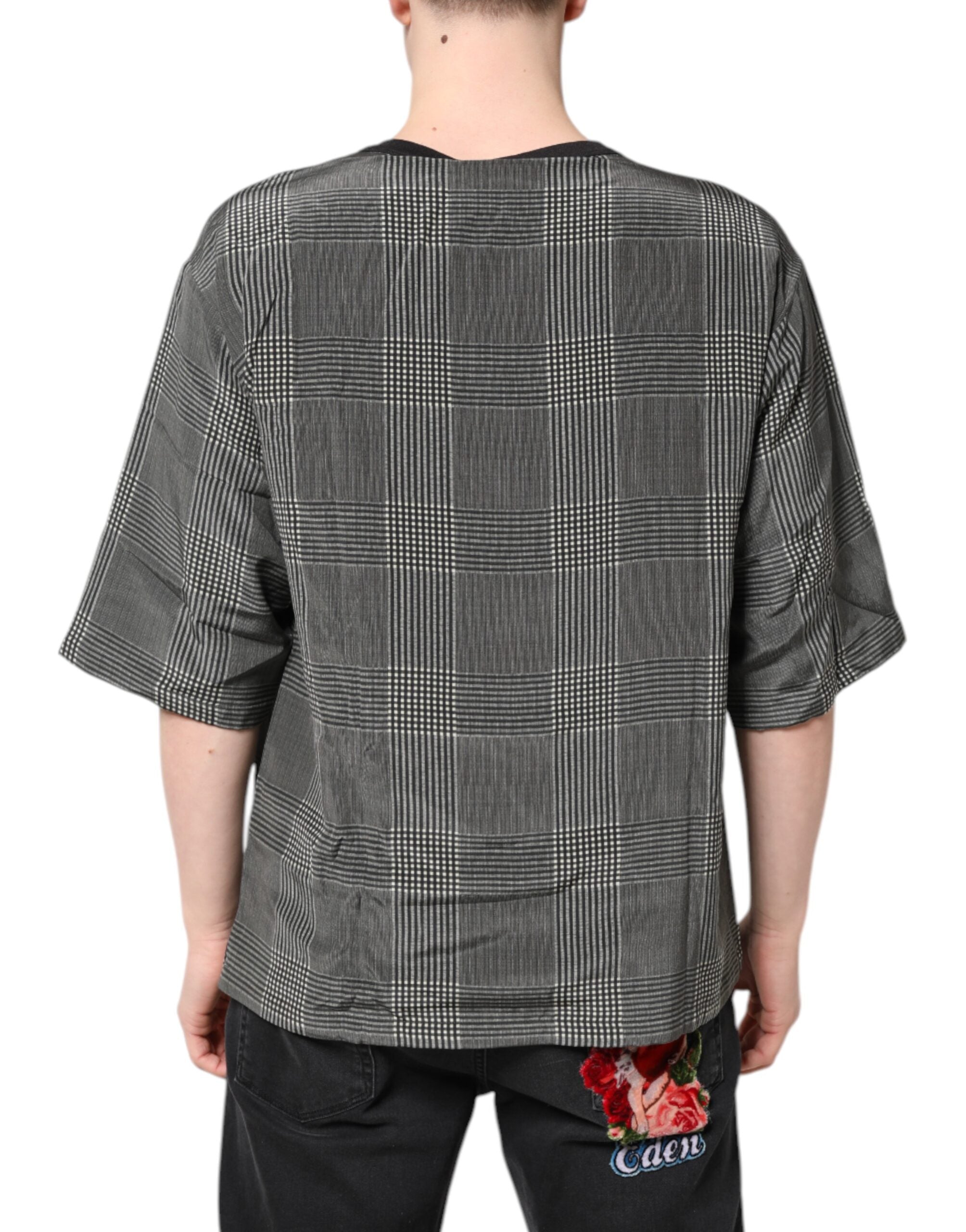 Dolce & Gabbana Black White Graphic Print Short Sleeve Men's T-shirt