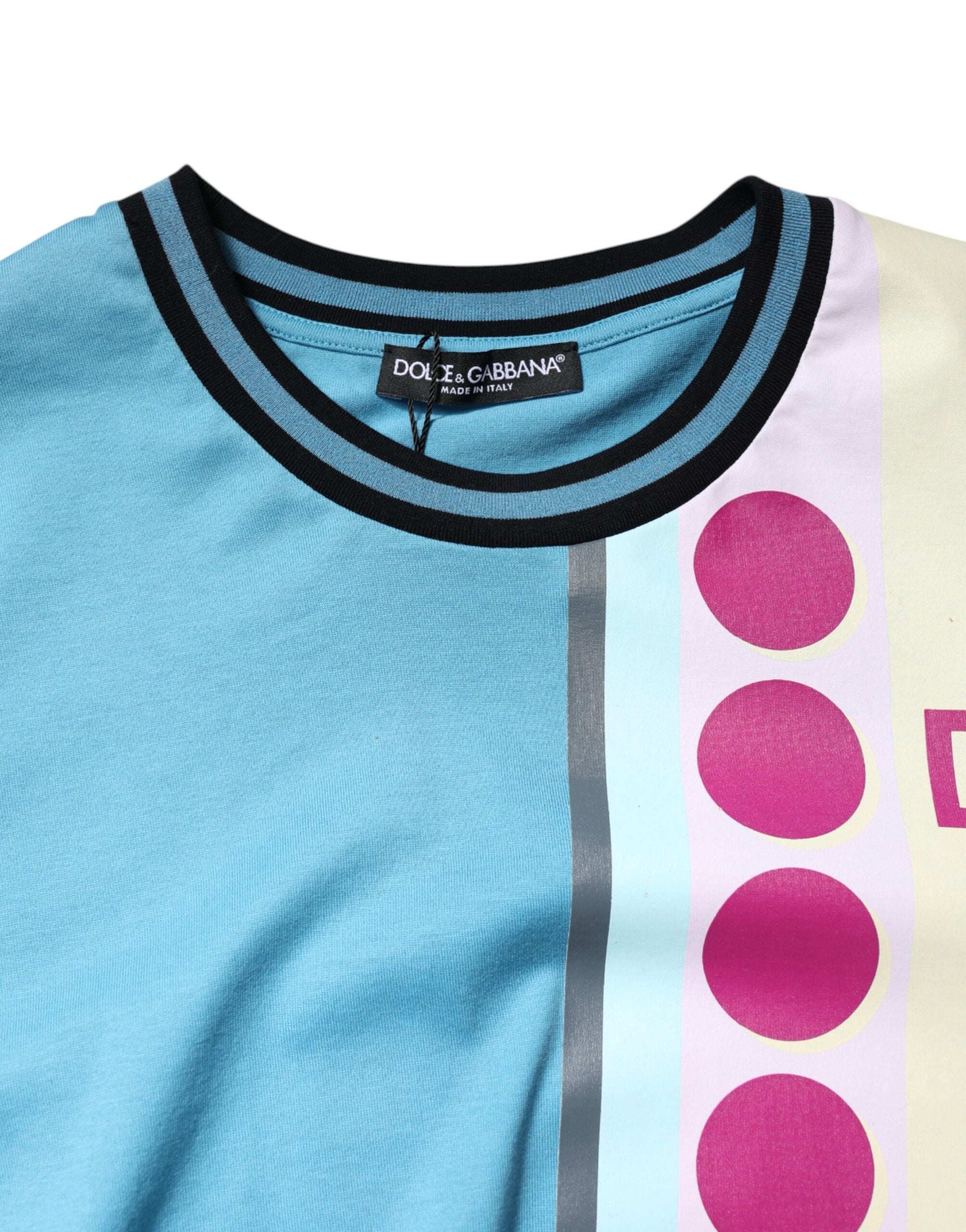 Dolce & Gabbana Multicolor Printed Logo Short Sleeve Men's T-shirt