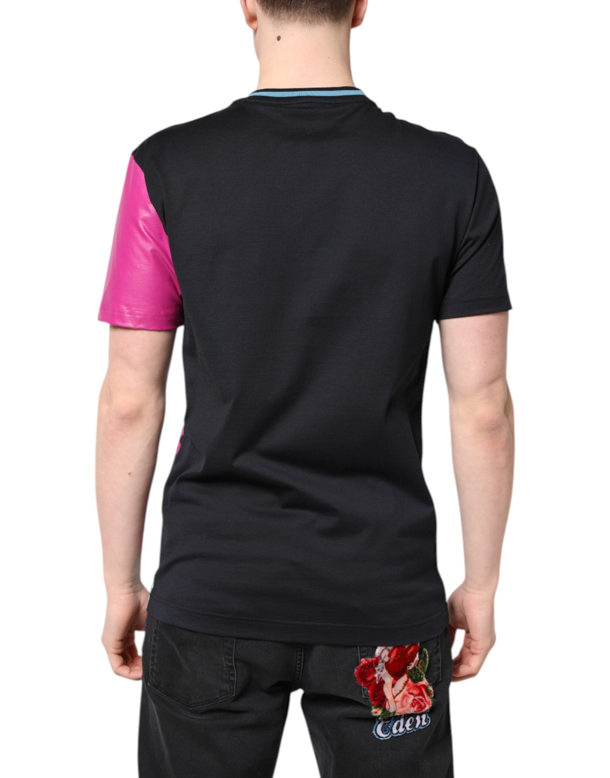 Dolce & Gabbana Multicolor Printed Logo Short Sleeve Men's T-shirt (Pre-Owned)
