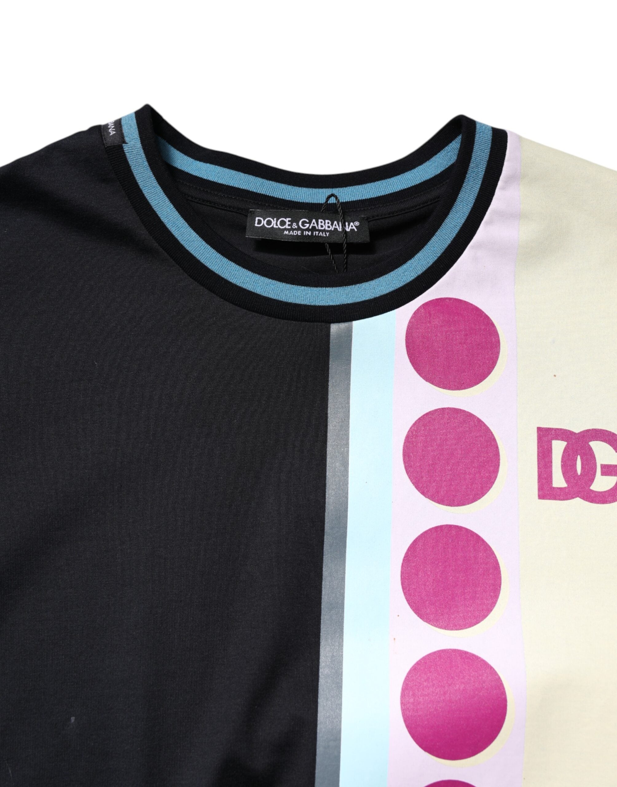 Dolce & Gabbana Multicolor Printed Logo Short Sleeve Men's T-shirt (Pre-Owned)
