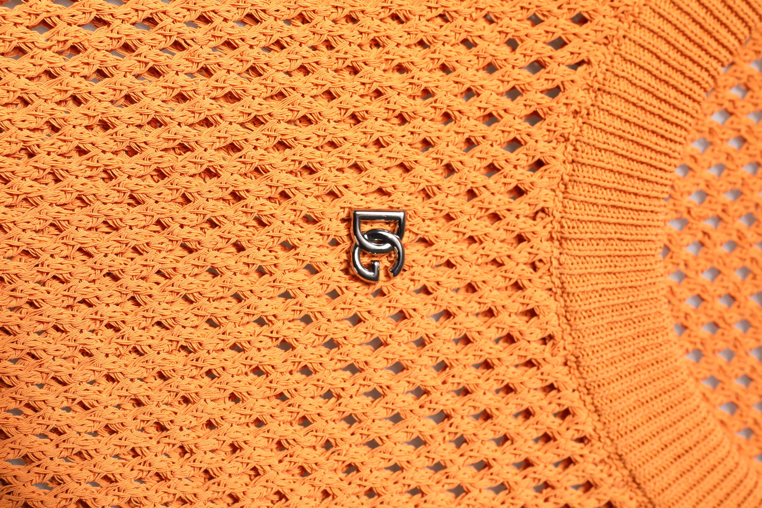 Dolce & Gabbana Orange Cashmere Round Neck Sleeveless Men's T-shirt