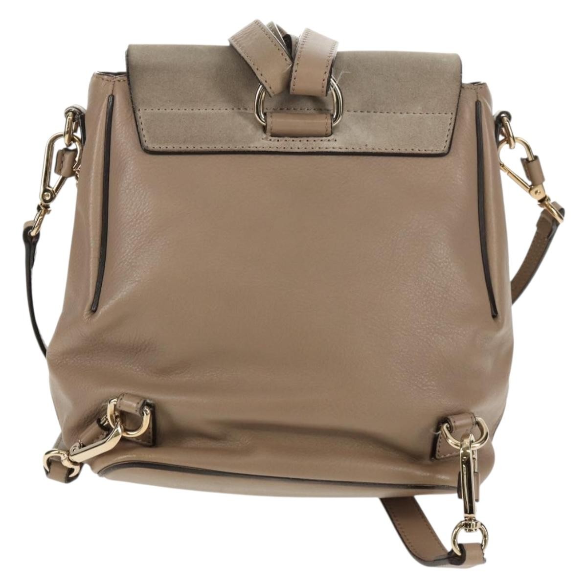 Chloe Faye Leather And Suede Beige Suede Backpack Bag (Pre-Owned)