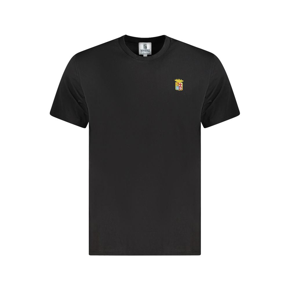 Marina Militare Black Cotton Men's T-Shirt