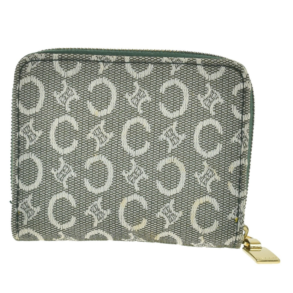 Celine Zipped Around Canvas Green Canvas Wallets Accessory (Pre-Owned)