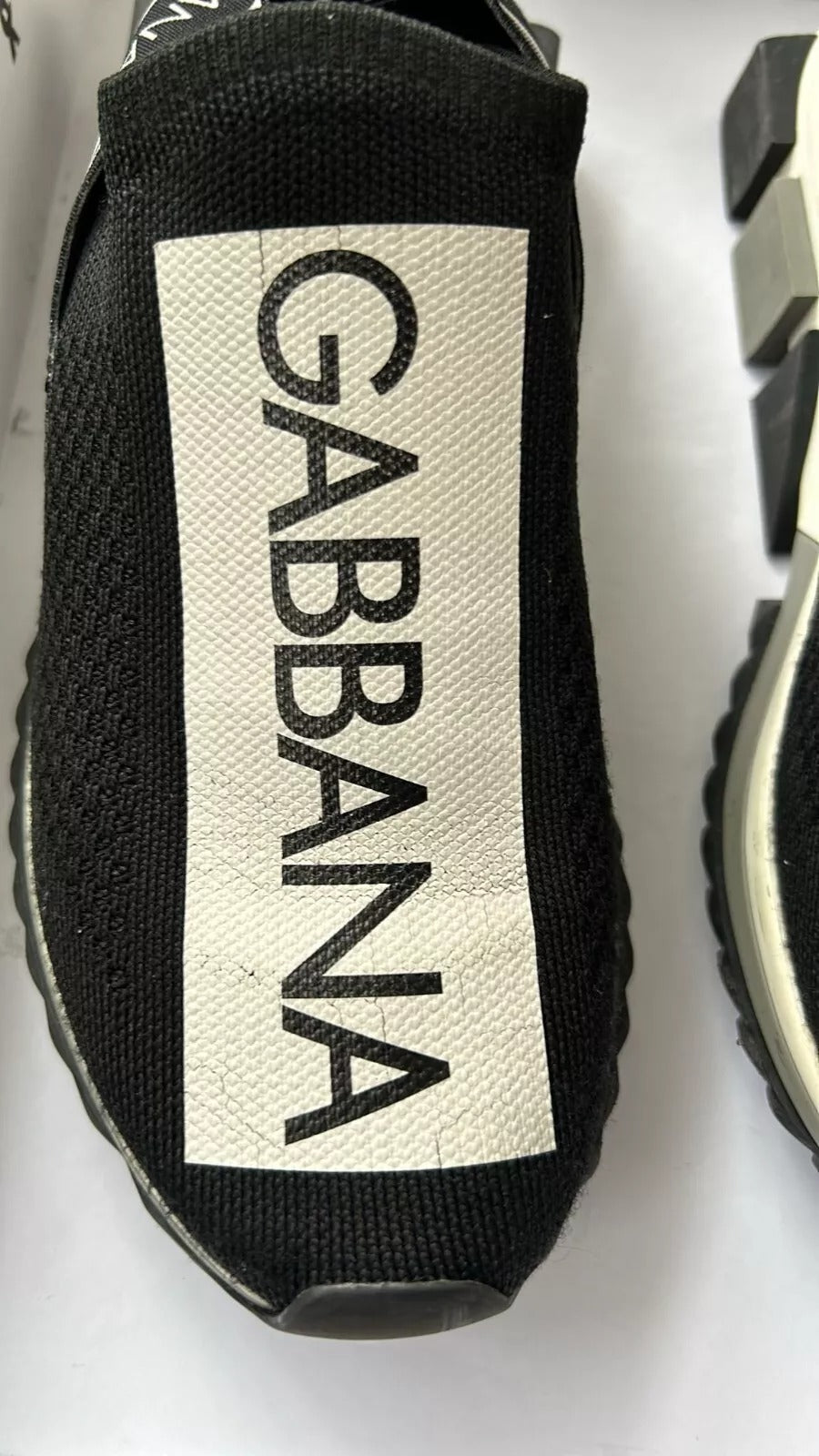 Dolce & Gabbana Black White Slip On Sorrento Sneakers Women's Shoes (Pre-Owned)