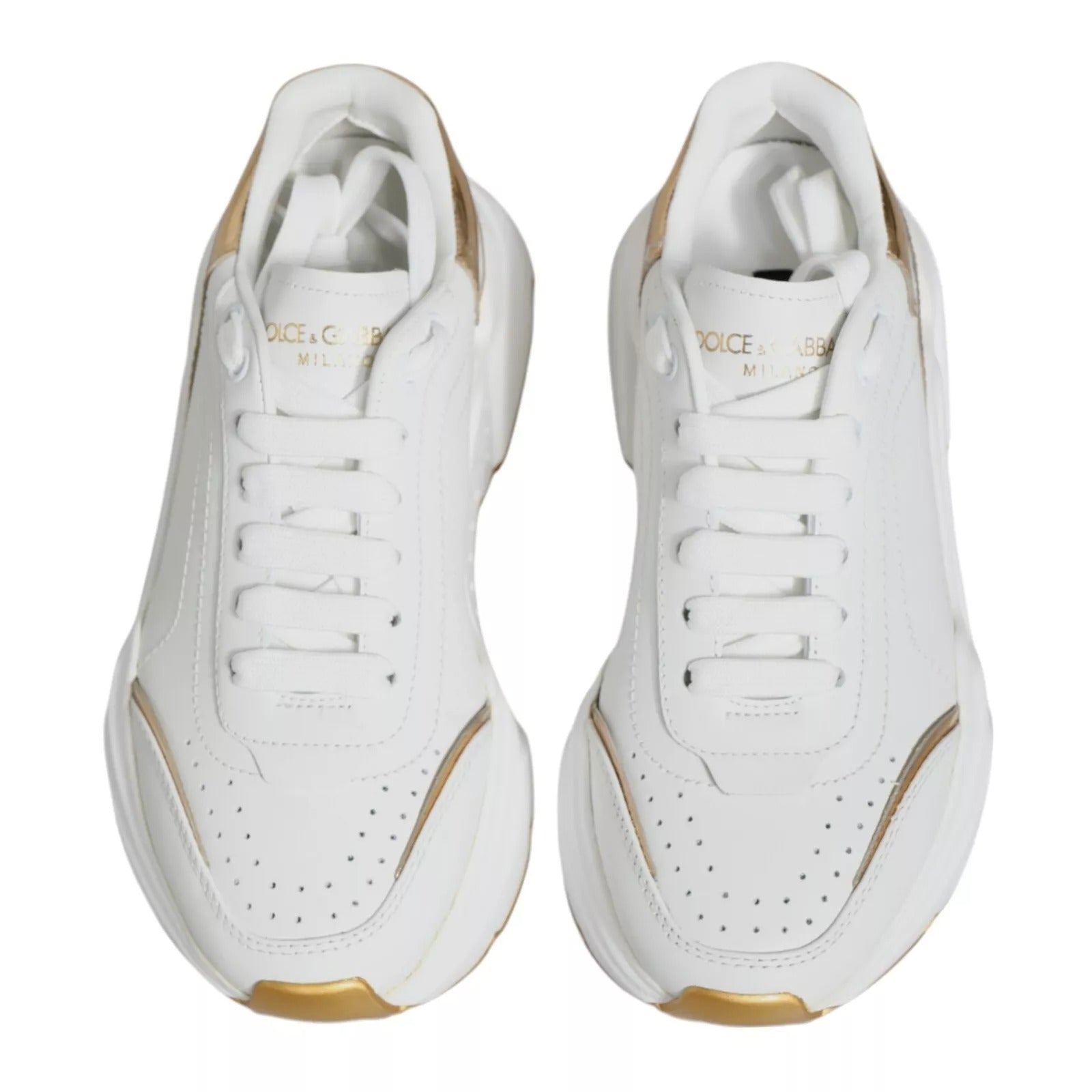 Dolce & Gabbana White Gold Daymaster Low Top Sneakers Women's Shoes (Pre-Owned)