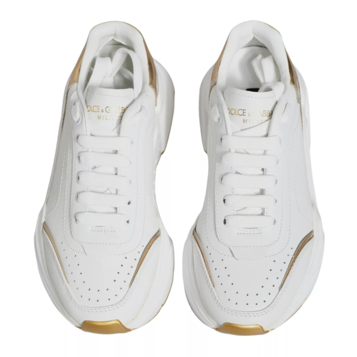 Dolce & Gabbana White Gold Daymaster Low Top Sneakers Women's Shoes (Pre-Owned)