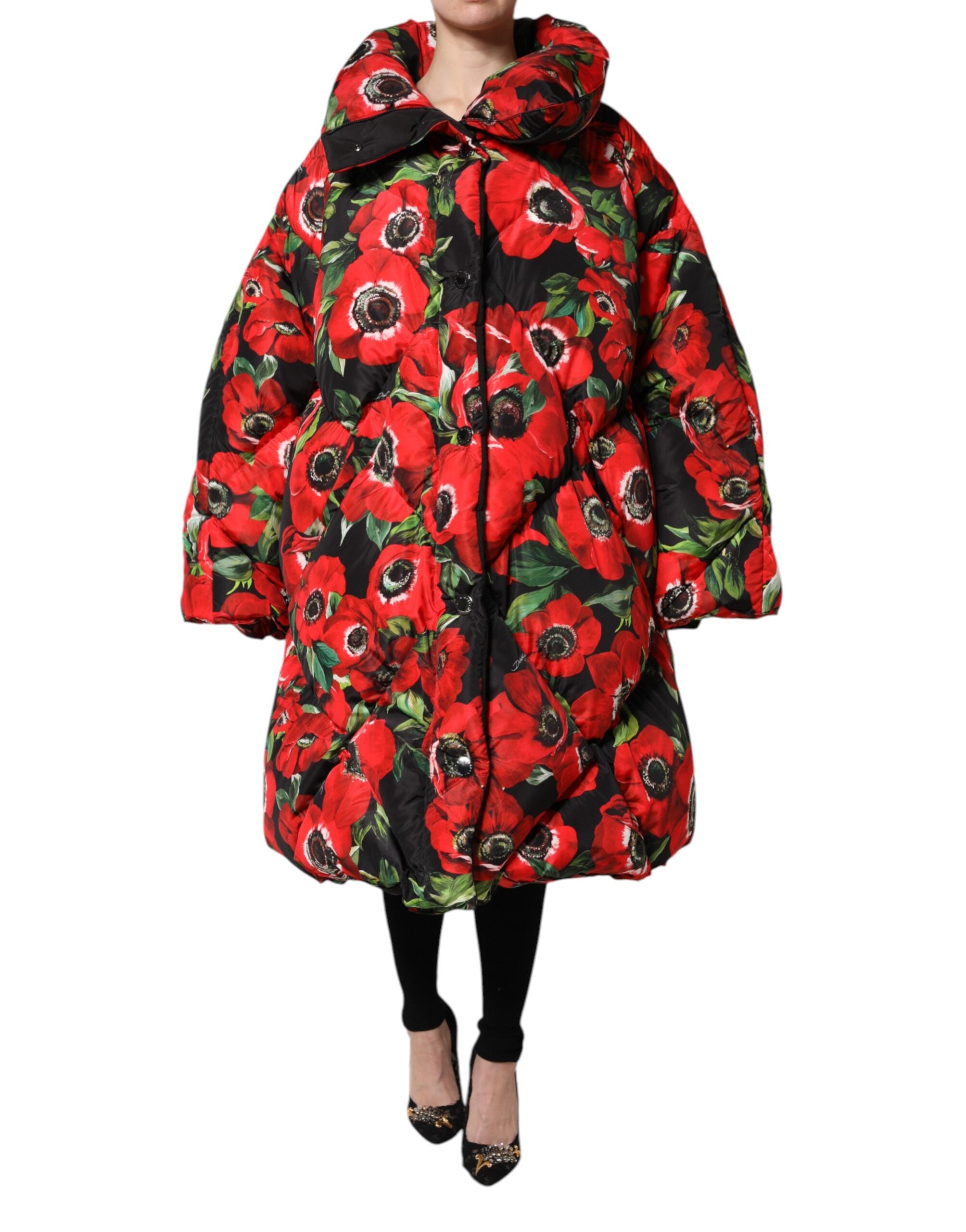 Dolce & Gabbana Multicolor Floral Full Zip Padded Women's Jacket