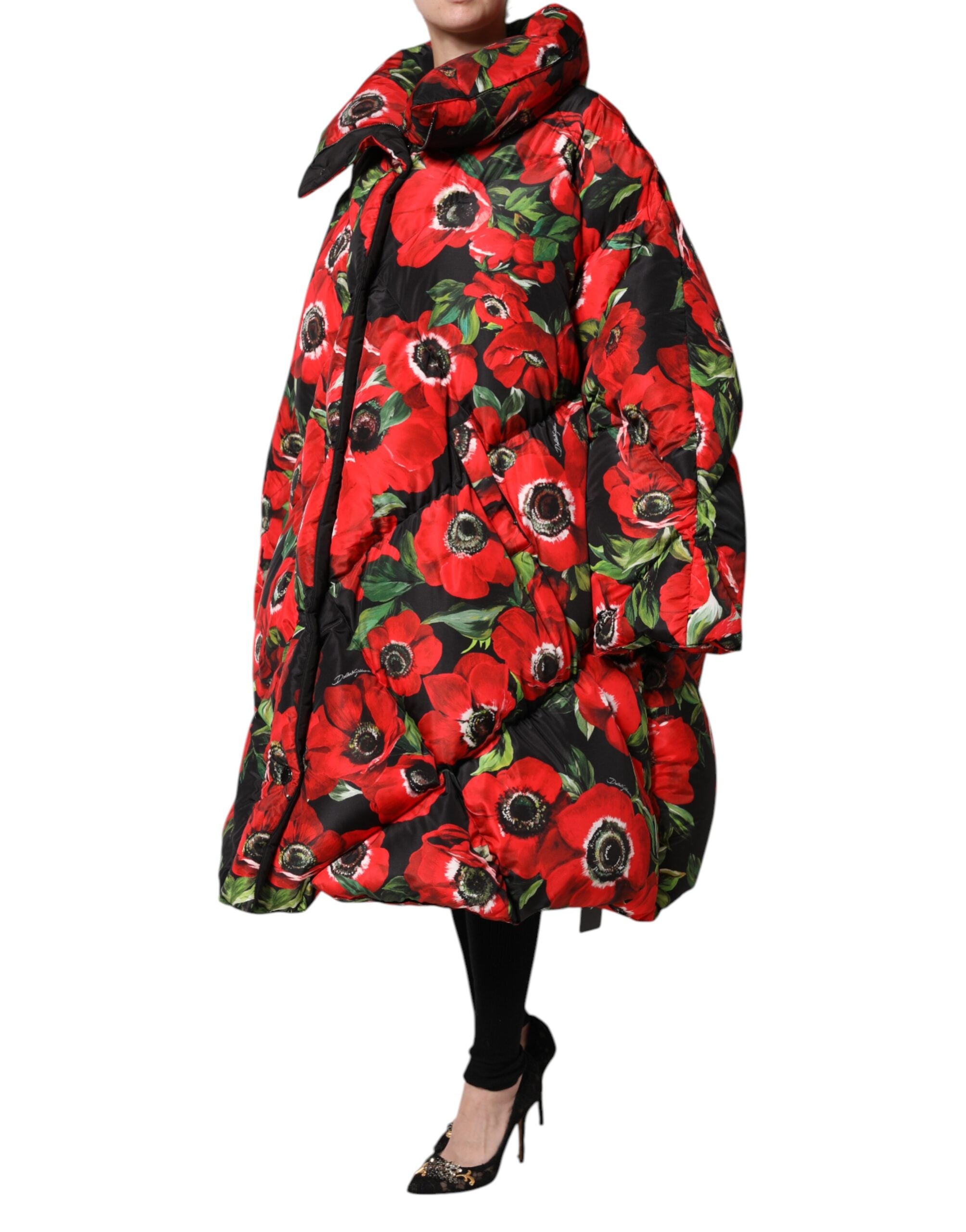 Dolce & Gabbana Multicolor Floral Full Zip Padded Women's Jacket